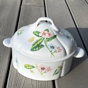 Georges Briard Ovenware Vintage Mid Century Botanica Oval Casserole Dish & Lid